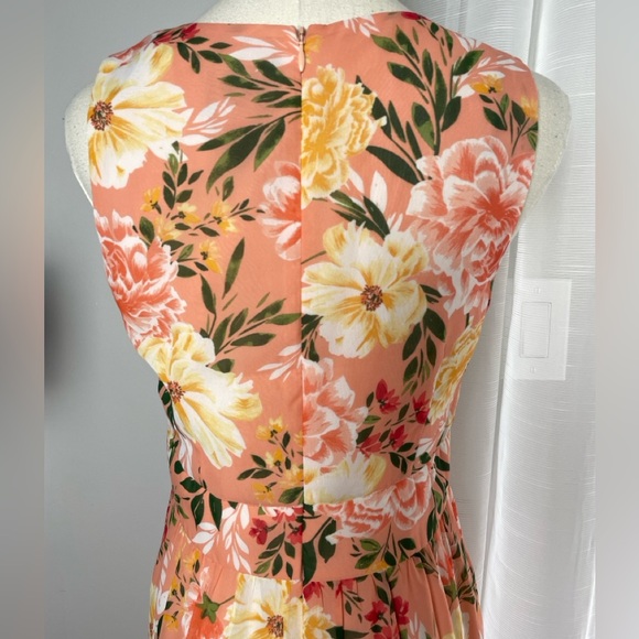 Vince Camuto Floral Sleeveless Tiered Ruffle Midi Dress Size 4 - Picture 6 of 8